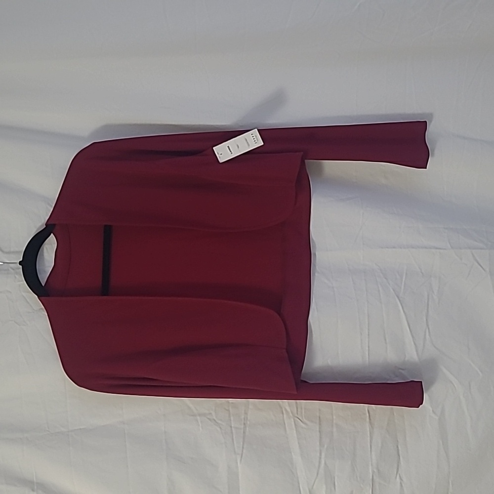 Essex long-sleeved shrug, large, cranberry.